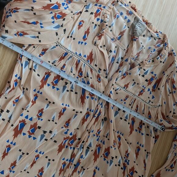 Anthropologie Dolan Left Coast Printed A-line Midi Roll Tab Sleeve Dress, size S - Picture 6 of 10